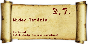 Wider Terézia névjegykártya